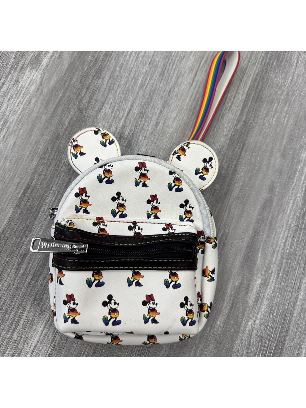 Disney Parks Loungefly Mickey Minnie Rainbow Pride Wristlet